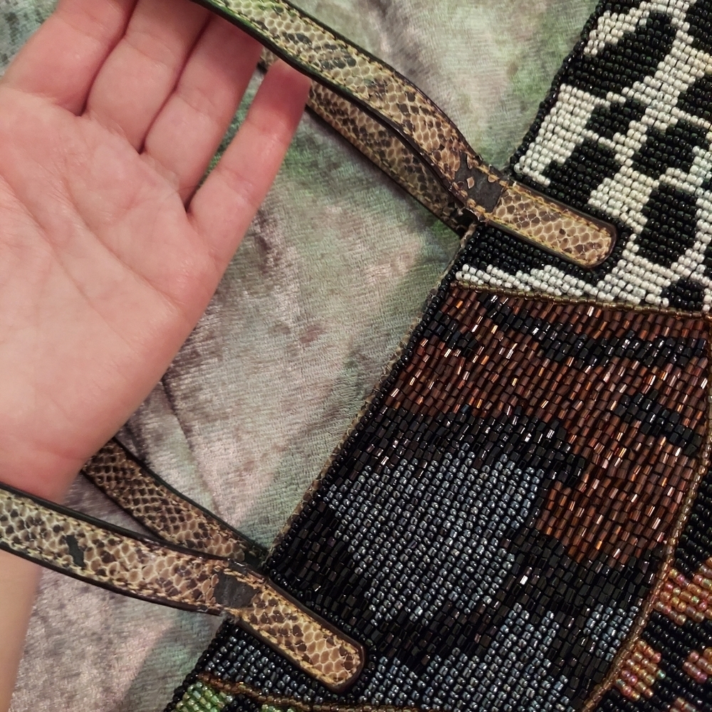 Fendi Rare Beaded Python Baguette Purse - image 8